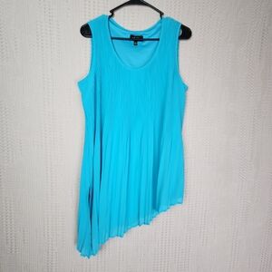 MELISSA PAIGE Pleated Asymmetric Tank Top L